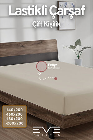 Fitted Yüksek Kaliteli Penye Kumaş Çift Kişilik Lastikli Çarşaf 