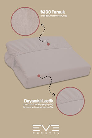 Fitted Yüksek Kaliteli Penye Kumaş Çift Kişilik Lastikli Çarşaf 