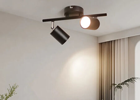 MYLİGHTS  AMPULLÜ İKİLİ LED SPOT APLİK AVİZE ARMATÜR HAREKLİ  METAL GÜN IŞI LED AMPUL DAHİLDİR HAREKETLİ BAŞLIK  