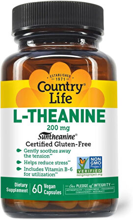 Country Life Suntheanine L-Theanine Stress Relief Inositol Focus & Better Sleep Brain & Cognitive