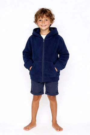 Çocuk Polar Kapüşonlu Fermuarlı Sweatshirt
