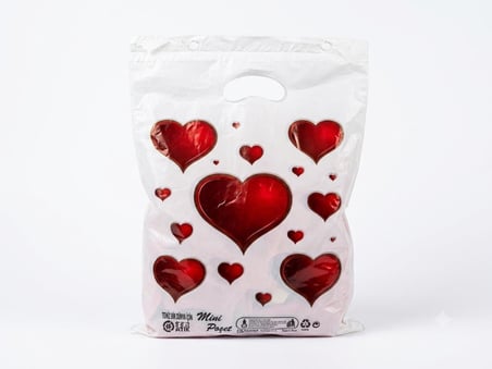 Omeyva El Geçme Baskılı Küçük Boy Blok Poşet Torba - No : 0 - 20x30 Cm. - Beyaz - 1000 Adet