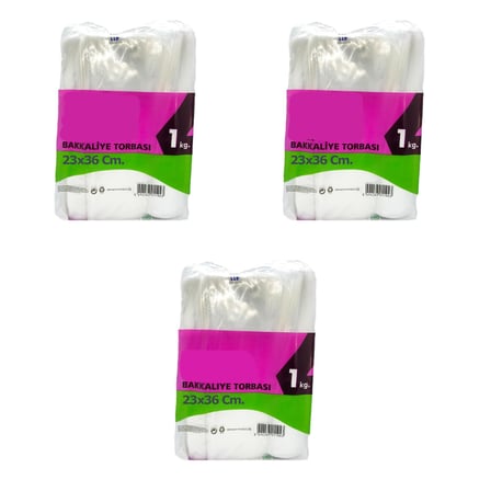 Omeyva Şeffaf Naylon Bakkaliye Poşeti Torbası - 2 lik 23x36 Cm. - 3 Kg. - Ort. 570 Adet - 3 Paket