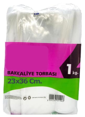 Omeyva Şeffaf Naylon Bakkaliye Torbası Poşeti 3 Kg.lık 25x42 Cm. - 10 Kg. - Ort. 1400 Adet - 10 Paket