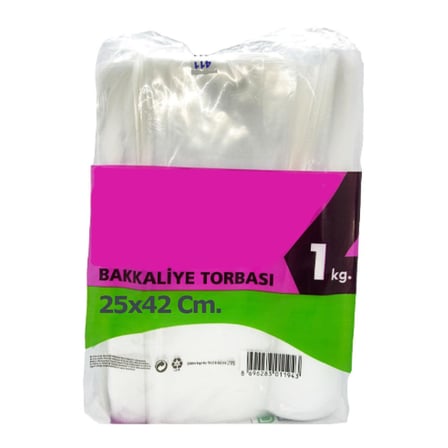 Omeyva Şeffaf Naylon Bakkaliye Torbası Poşeti 3 Kg.lık 25x42 Cm. - 3 Kg. - Ort. 420 Adet - 3 Paket