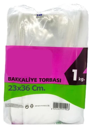 Omeyva Şeffaf Naylon Bakkaliye Torbası Poşeti 3 Kg.lık 25x42 Cm. - 5 Kg. - Ort. 700 Adet - 5 Paket