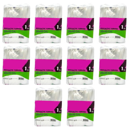 Omeyva Gıda Şeker Bakkaliye Torbası Poşeti -Şeffaf -3'lük -28x45Cm. -10 Kg. -Ort.1150 Adet -10 Paket