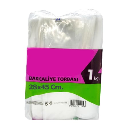 Omeyva Gıda Şeker Bakkaliye Torbası Poşeti -Şeffaf -3'lük -28x45Cm. -5 Kg. - Ort. 575 Adet - 5 Paket