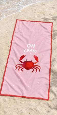 Gökova Home | Crab | Plaj Havlusu Mikrofiber 75x150 cm Hızlı Kuruyan