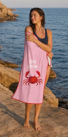 Gökova Home | Crab | Plaj Havlusu Mikrofiber 75x150 cm Hızlı Kuruyan