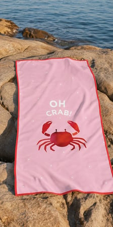 Gökova Home | Crab | Plaj Havlusu Mikrofiber 75x150 cm Hızlı Kuruyan