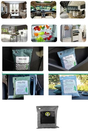 Hava Temizleme Torbası 100G Araba- Dolap- Banyo- Evcil Hayvan Koku Giderici- Bambu Kömür Koku Emici