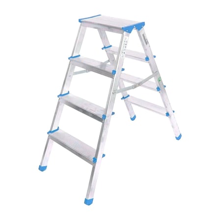 Çift Basamaklı Alüminyum Metal Merdiven Yükseklik 92Cm Baş Genişlik 8Cm