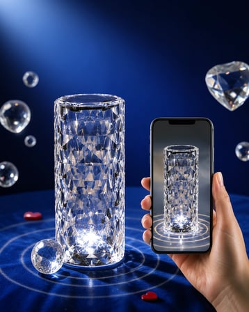 Usb Şarjlı Gece Lambası Kristal Tasarım