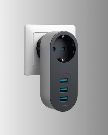 Isıya Dayanıklı 3 Usb Portlu Priz