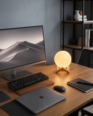 3D Ay Dokulu Gece Lambası Usb Şarjlı