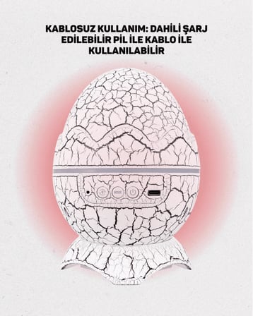 Projektörlü Gece Lambası Dinozor Yumurtası Tasarımı