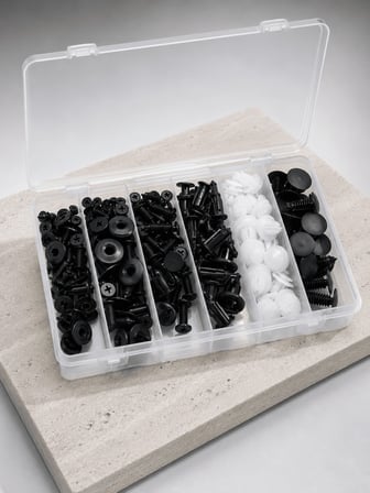 Profesyonel Oto Klips Tamir Seti 6 Farklı Model Plastik Sabitleme Pimi Organizer Kutulu