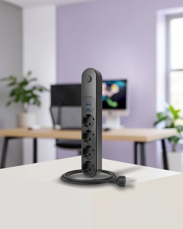 Akım Korumalı 4 Prizli Çoklu Priz 2 Usb 1