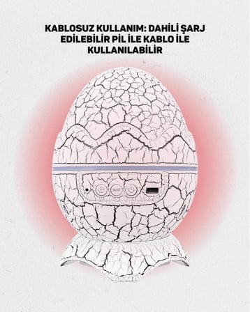Dinozor Yumurtası Galaksi Projektör Gece Lambası 4'Ü 1 Arada – Hoparlörlü