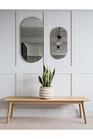 110 cm Oval Duvar Dekorasyon Aynası - Konsol Üstü Salon Dekorasyon Aynası-989
