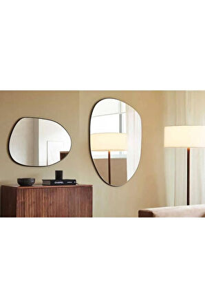 160 cm Asimetrik Duvar Dekorasyon Aynası - Konsol Üstü Salon Dekorasyon Aynası (Tek Fiyatıdır)-61