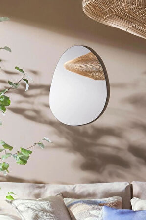 60 cm Asimetrik Duvar Dekorasyon Aynası - Konsol Üstü Salon Dekorasyon Aynası-244