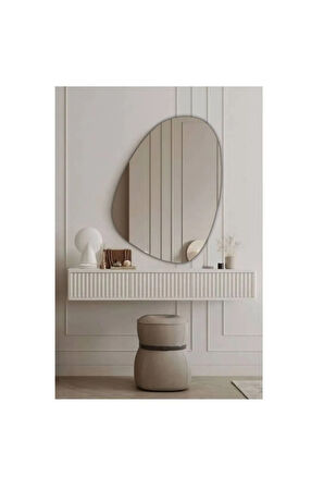 60 cm Asimetrik Duvar Dekorasyon Aynası - Konsol Üstü Salon Dekorasyon Aynası-287