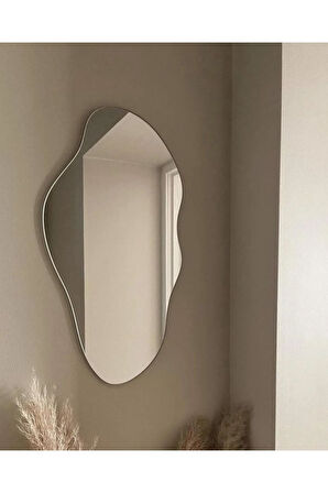 60 cm Asimetrik Duvar Dekorasyon Aynası - Konsol Üstü Salon Dekorasyon Aynası-357