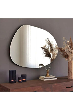 60 cm Asimetrik Duvar Dekorasyon Aynası - Konsol Üstü Salon Dekorasyon Aynası-427