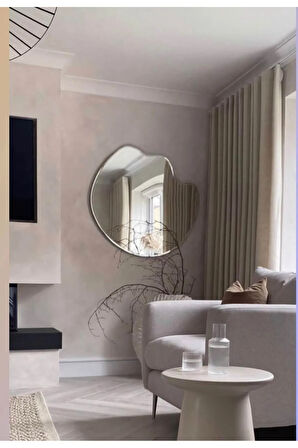 60 cm Asimetrik Duvar Dekorasyon Aynası - Konsol Üstü Salon Dekorasyon Aynası-443