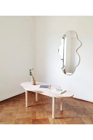 60 cm Asimetrik Duvar Dekorasyon Aynası - Konsol Üstü Salon Dekorasyon Aynası-475