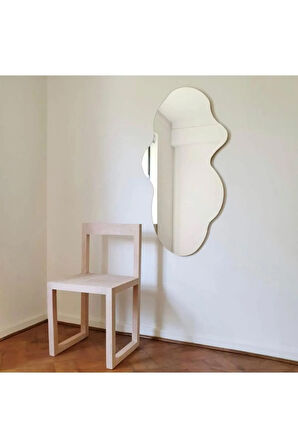 60 cm Asimetrik Duvar Dekorasyon Aynası - Konsol Üstü Salon Dekorasyon Aynası-475