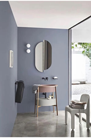 60 cm Oval Duvar Dekorasyon Aynası - Konsol Üstü Salon Dekorasyon Aynası-539
