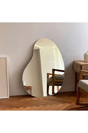 60 cm Oval Duvar Dekorasyon Aynası - Konsol Üstü Salon Dekorasyon Aynası-555