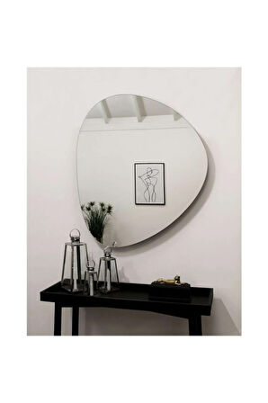 60 cm Asimetrik Duvar Dekorasyon Aynası - Konsol Üstü Salon Dekorasyon Aynası-823