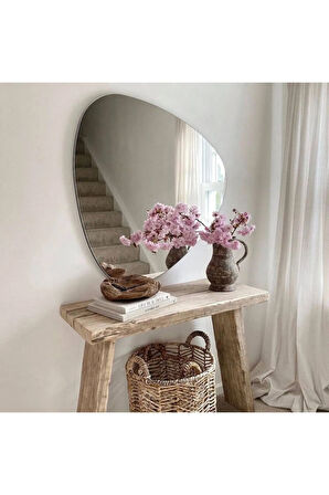 60 cm Asimetrik Duvar Dekorasyon Aynası - Konsol Üstü Salon Dekorasyon Aynası-823