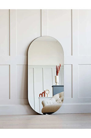 70 cm Oval Duvar Dekorasyon Aynası - Konsol Üstü Salon Dekorasyon Aynası-985