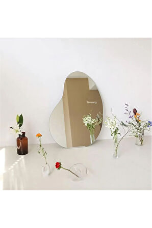 80 cm Oval Duvar Dekorasyon Aynası - Konsol Üstü Salon Dekorasyon Aynası-557