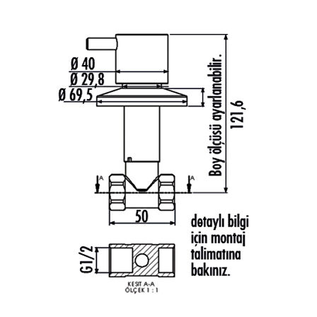 Creavit Aç Kapa Ara Kesme Valfi 1/2-1/2 - AC90L