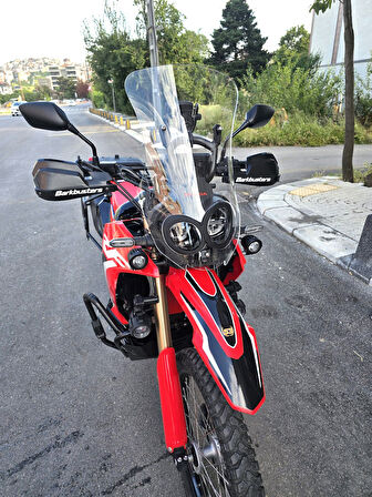 MOTOCAM Honda CRF 250 Rally Siperlik Ön Cam 2017-2025 Model 56cm Şeffaf Renkli 4mm