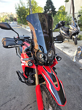 MOTOCAM Honda CRF 250 Rally Siperlik Ön Cam 2017-2025 Model 56cm Siyah Renkli 4mm