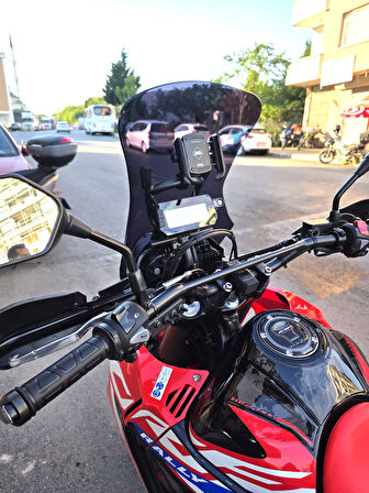 MOTOCAM Honda CRF 250 Rally Siperlik Ön Cam 2017-2025 Model 56cm Siyah Renkli 4mm