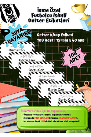 Besiktas Taraftar Etiketi Defter Etiketi Kitap Etiketi Kişiye Özel Suya Dayanıklı İsim Yazılabilien