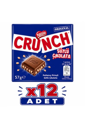 Nestle Nestlé Crunch Sütlü Çikolata (57 g) x12 Adet