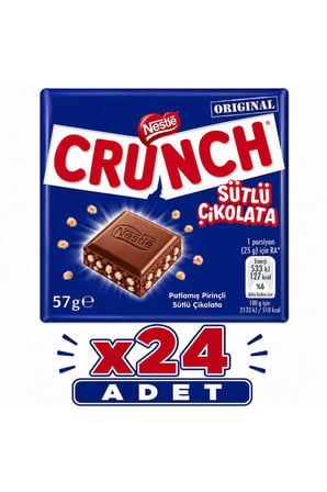 Nestle Nestlé Crunch Sütlü Çikolata (57 g) x24 Adet