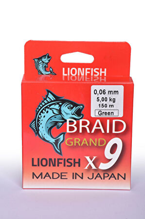 Lıonfısh X9 Braıd Grand 150 Mt Örgü Ip Yeşil  Süper Kalite