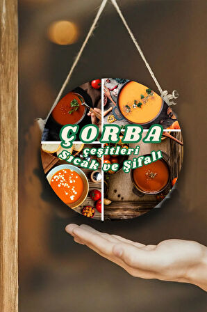 Çorba Salonu için Duvar, Kapı, Çift Taraflı Askılı Pano Karşılama Tabelası, Çorba Dükkanı Tablo Süsü