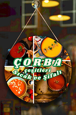 Çorba Salonu için Duvar, Kapı, Tek Taraflı Askılı Pano Karşılama Tabelası, Çorba Dükkanı Tablo Süsü