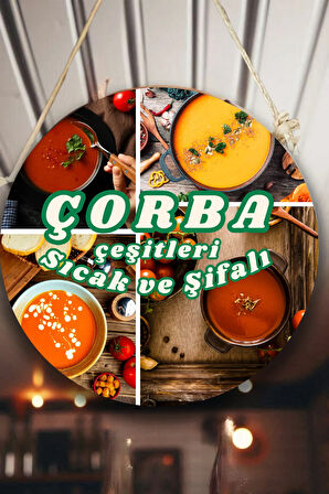 Çorba Salonu için Duvar, Kapı, Tek Taraflı Askılı Pano Karşılama Tabelası, Çorba Dükkanı Tablo Süsü